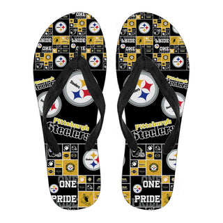 Pride Flag Pittsburgh Steelers Flip Flops