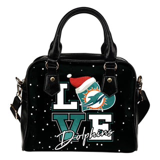 Love Word Christmas Sweet Miami Dolphins Shoulder Handbags