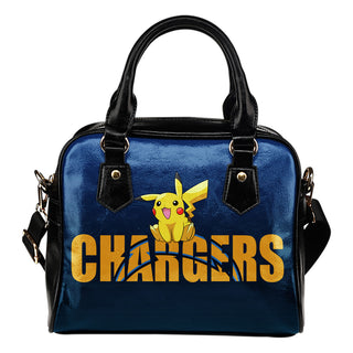Pokemon Sit On Text Los Angeles Chargers Shoulder Handbags