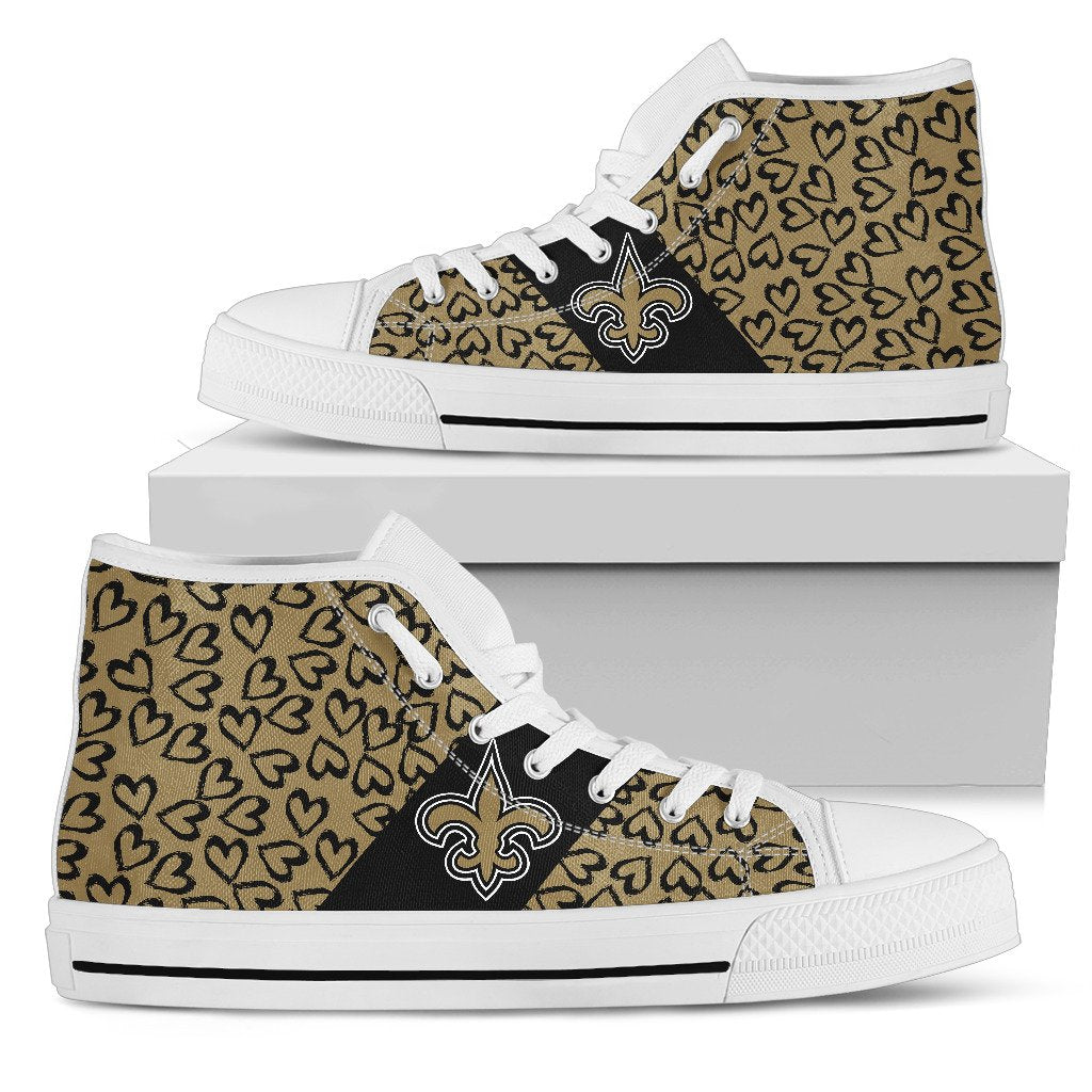 Perfect Cross Color Absolutely Nice New Orleans Saints High Top Shoes