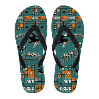 Pride Flag San Jose Sharks Flip Flops