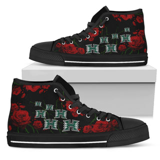 Lovely Rose Thorn Incredible Hawaii Rainbow Warriors High Top Shoes