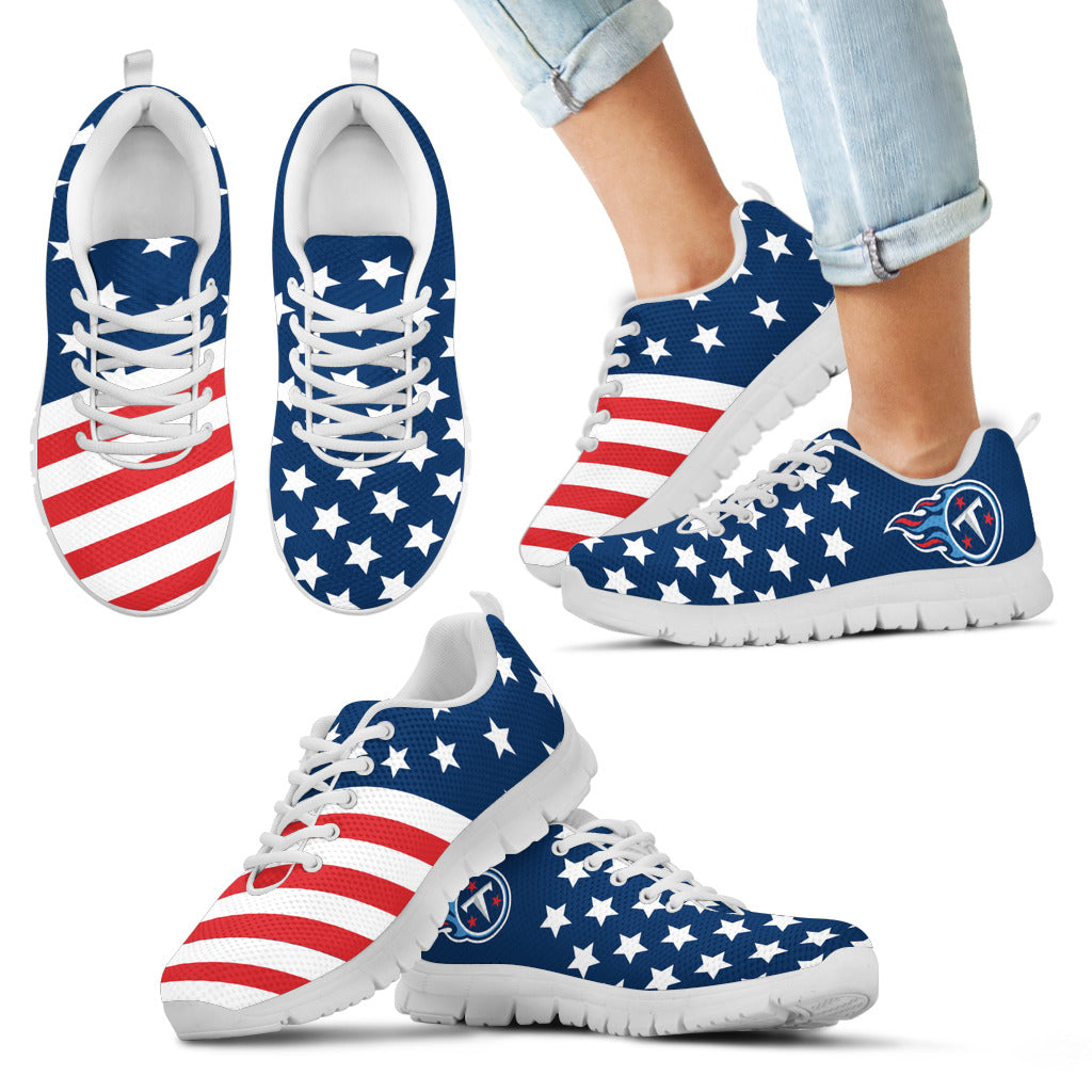 America Flag Full Stars Stripes Tennessee Titans Sneakers