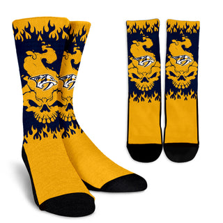 Nashville Predators Colorful Skull Socks