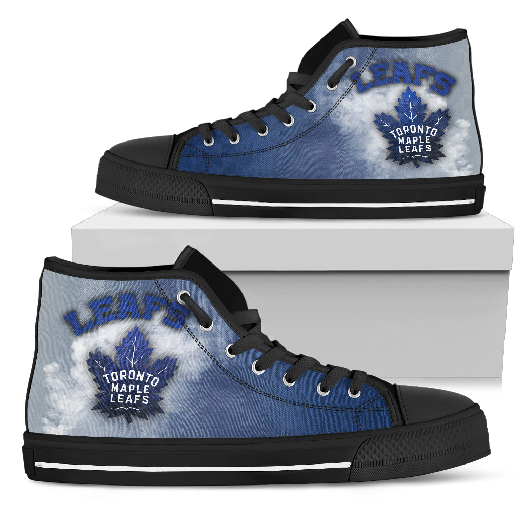 White Smoke Vintage Toronto Maple Leafs High Top Shoes