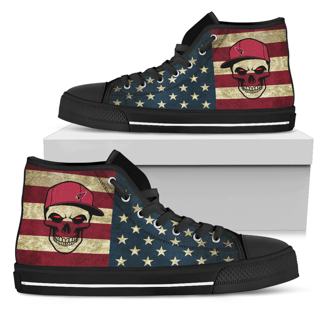 Skull Flag Vintage Style Arizona Cardinals High Top Shoes