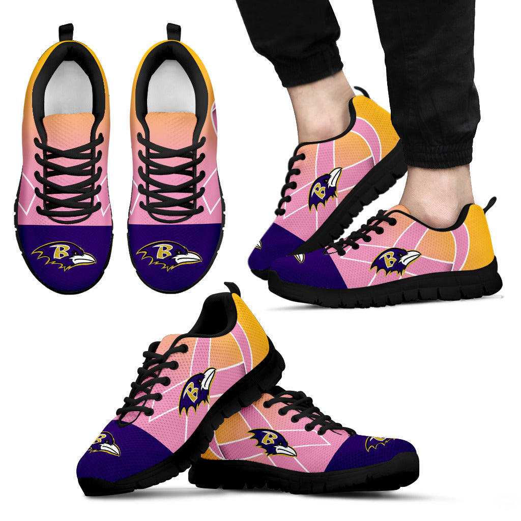 Baltimore Ravens Cancer Pink Ribbon Sneakers