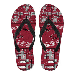 Pride Flag Arkansas Razorbacks Flip Flops