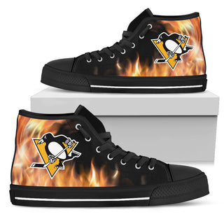 Fighting Like Fire Pittsburgh Penguins High Top Shoes