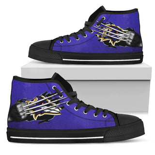 Scratch Of The Wolf Baltimore Ravens High Top Shoes