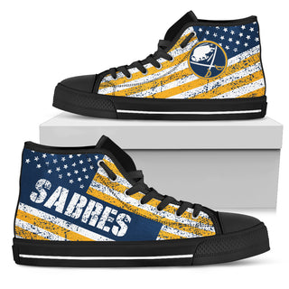 America Flag Italic Vintage Style Buffalo Sabres High Top Shoes