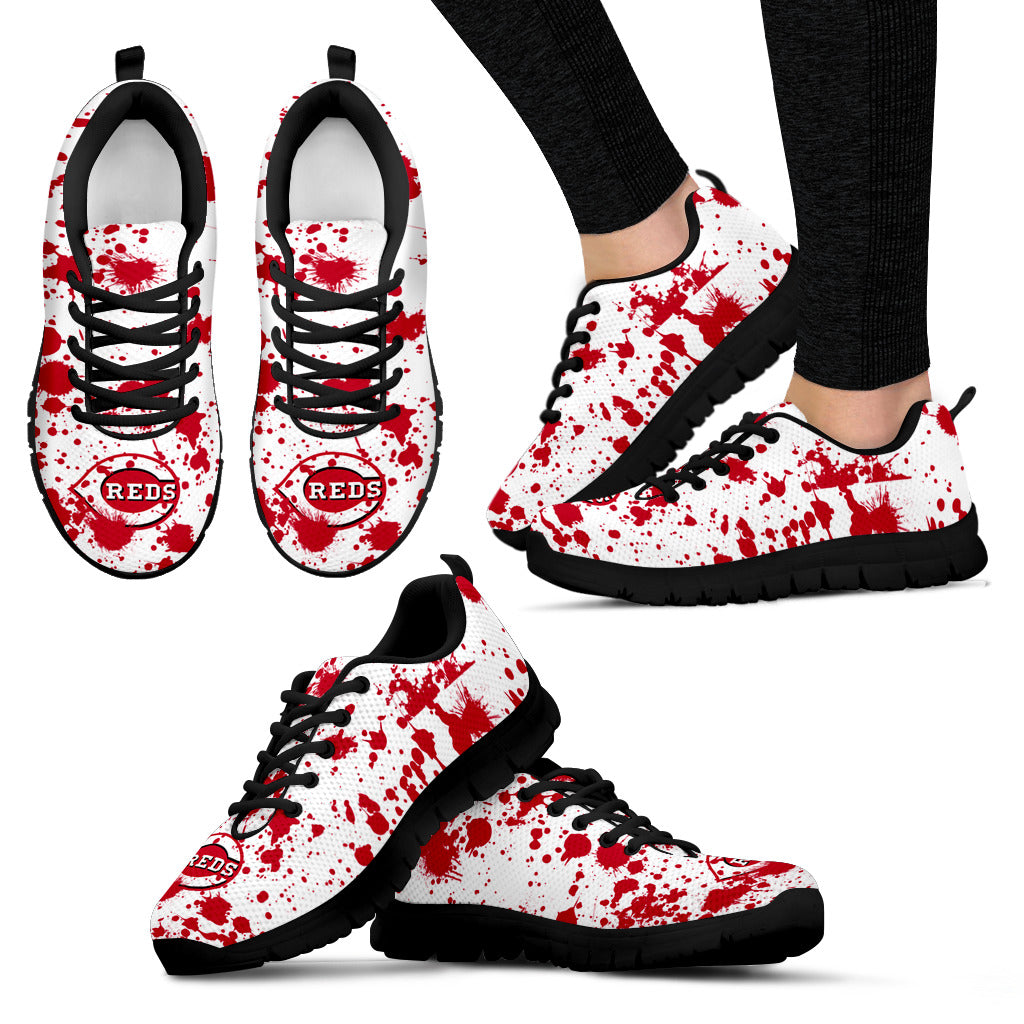 Splatters Watercolor Cincinnati Reds Sneakers