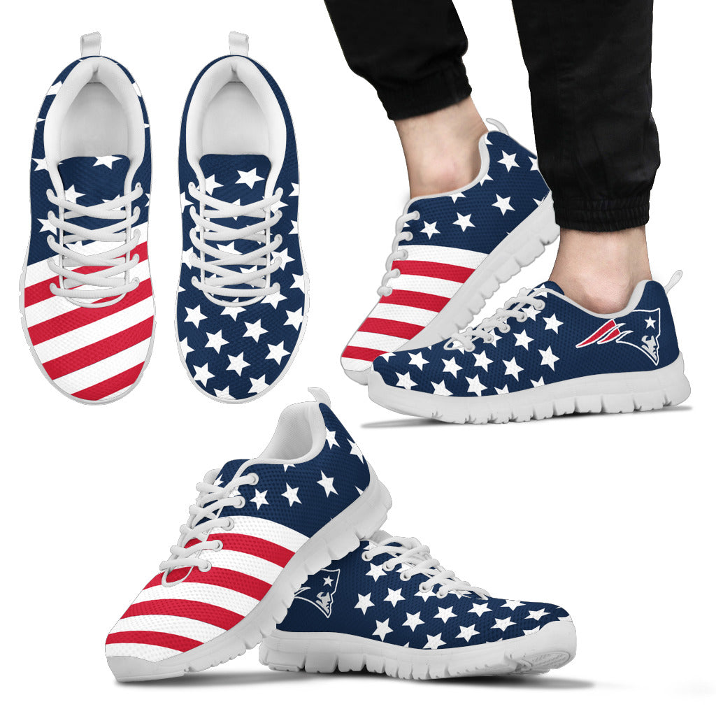 America Flag Full Stars Stripes New England Patriots Sneakers