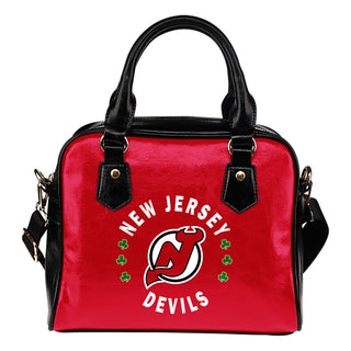Central Beautiful Logo Circle Lucky Leaf New Jersey Devils Shoulder Handbags