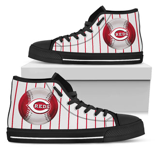 Straight Line With Deep Circle Cincinnati Reds High Top Shoes