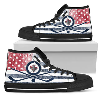 Flag Rugby Winnipeg Jets High Top Shoes