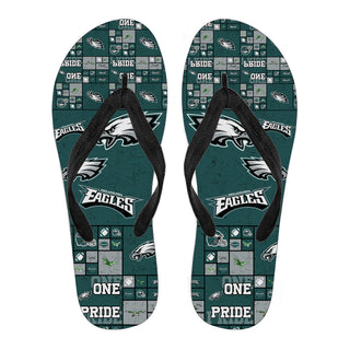 Pride Flag Philadelphia Eagles Flip Flops