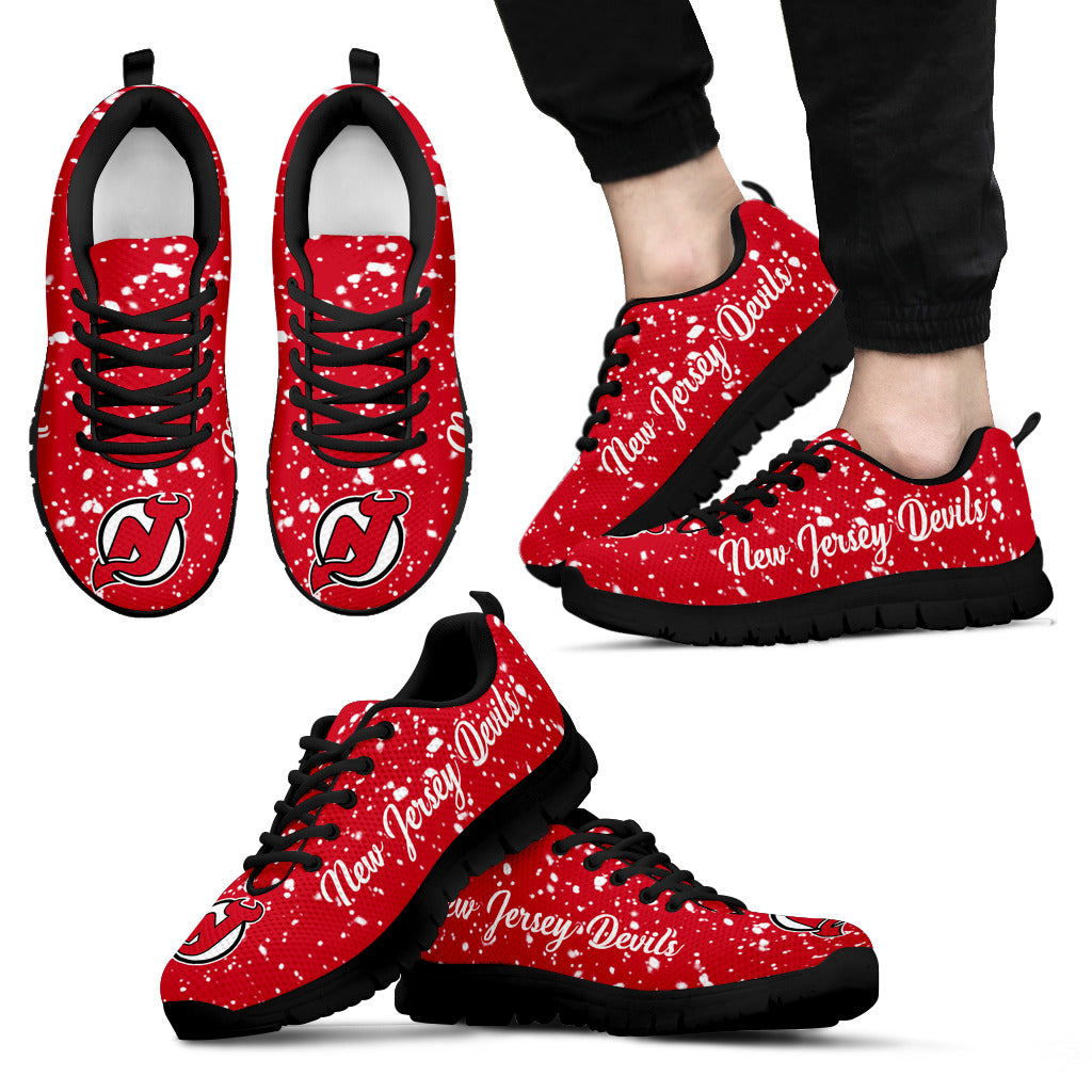 Christmas Snowing Incredible Pattern New Jersey Devils Sneakers