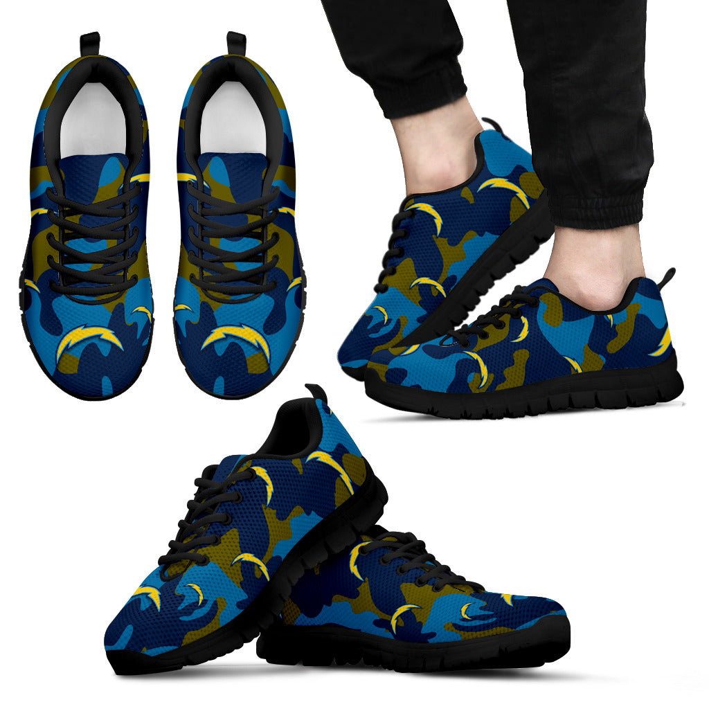 Los Angeles Chargers Cotton Camouflage Fabric Military Solider Style Sneakers