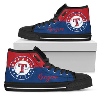 Divided Colours Stunning Logo Texas Rangers High Top Shoes