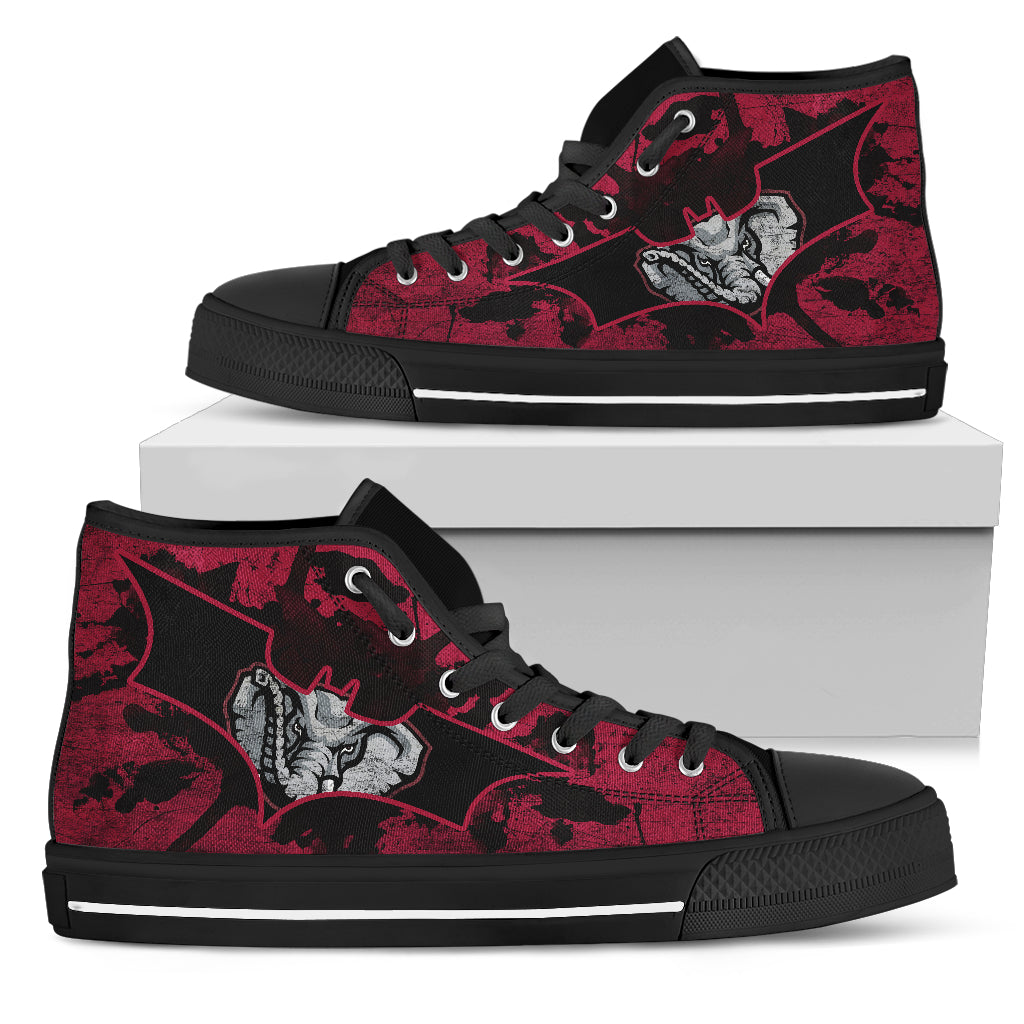 Batman Style Alabama Crimson Tide High Top Shoes