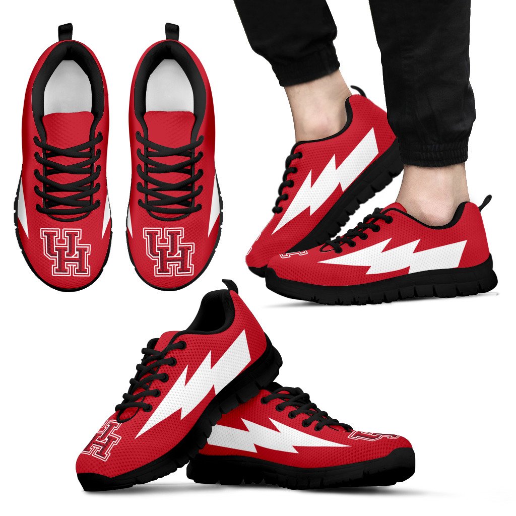 Best Style Houston Cougars Sneakers Thunder Lightning Amazing Logo