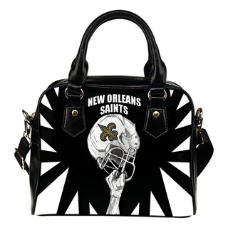 Saw Tooth Border Wonderful Hand Up New Orleans Saints Shoulder Handbag