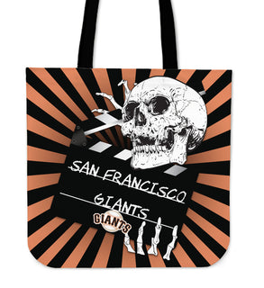 Clapper Film Skull San Francisco Giants Tote Bags