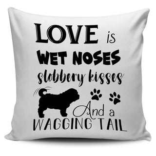Love Is Wet Noses Slobbery Kisses Pug Pillow Covers