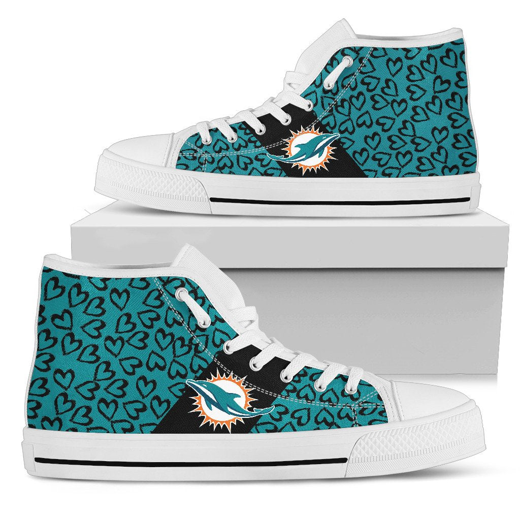 Perfect Cross Color Absolutely Nice Miami Dolphins High Top Shoes