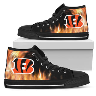 Fighting Like Fire Cincinnati Bengals High Top Shoes