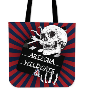 Clapper Film Skull Arizona Wildcats Tote Bags