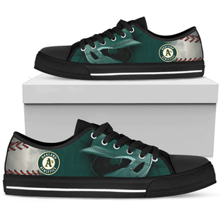 Artistic Scratch Of Oakland Athletics Low Top Shoes