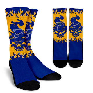 St. Louis Blues Colorful Skull Socks