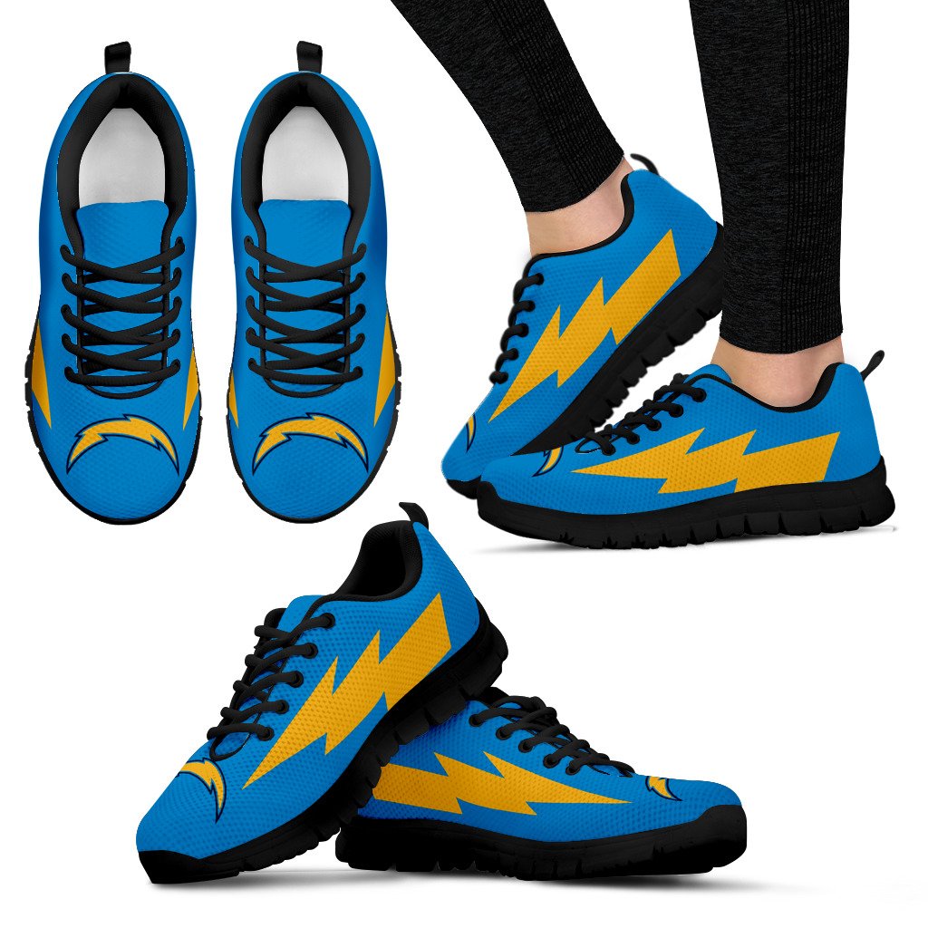 Great Los Angeles Chargers Sneakers Thunder Lightning Amazing Logo