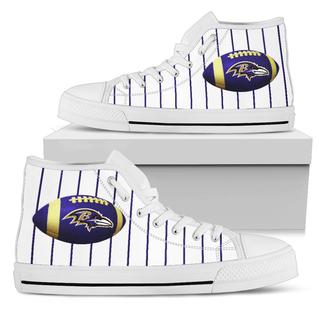 Straight Line With Deep Circle Baltimore Ravens High Top Shoes