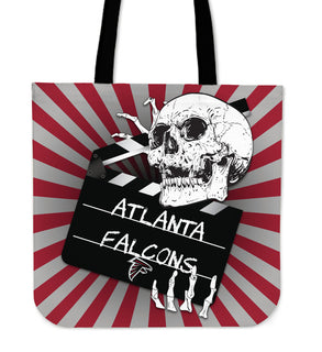 Clapper Film Skull Atlanta Falcons Tote Bags