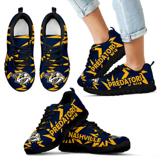 Zig Zag Circle Dizzy Excellent Nice Logo Nashville Predators Sneakers