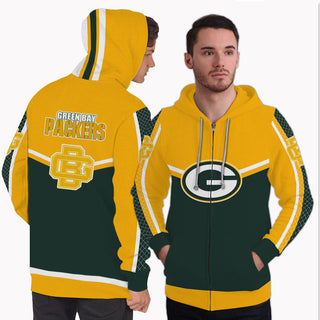 Fashion Gorgeous Fitting Green Bay Packers Zip Hoodie