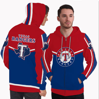 Fashion Gorgeous Fitting Texas Rangers Zip Hoodie