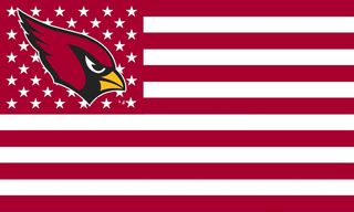 Arizona Cardinals Flag With Star And Stripe 3x5 FT Handled