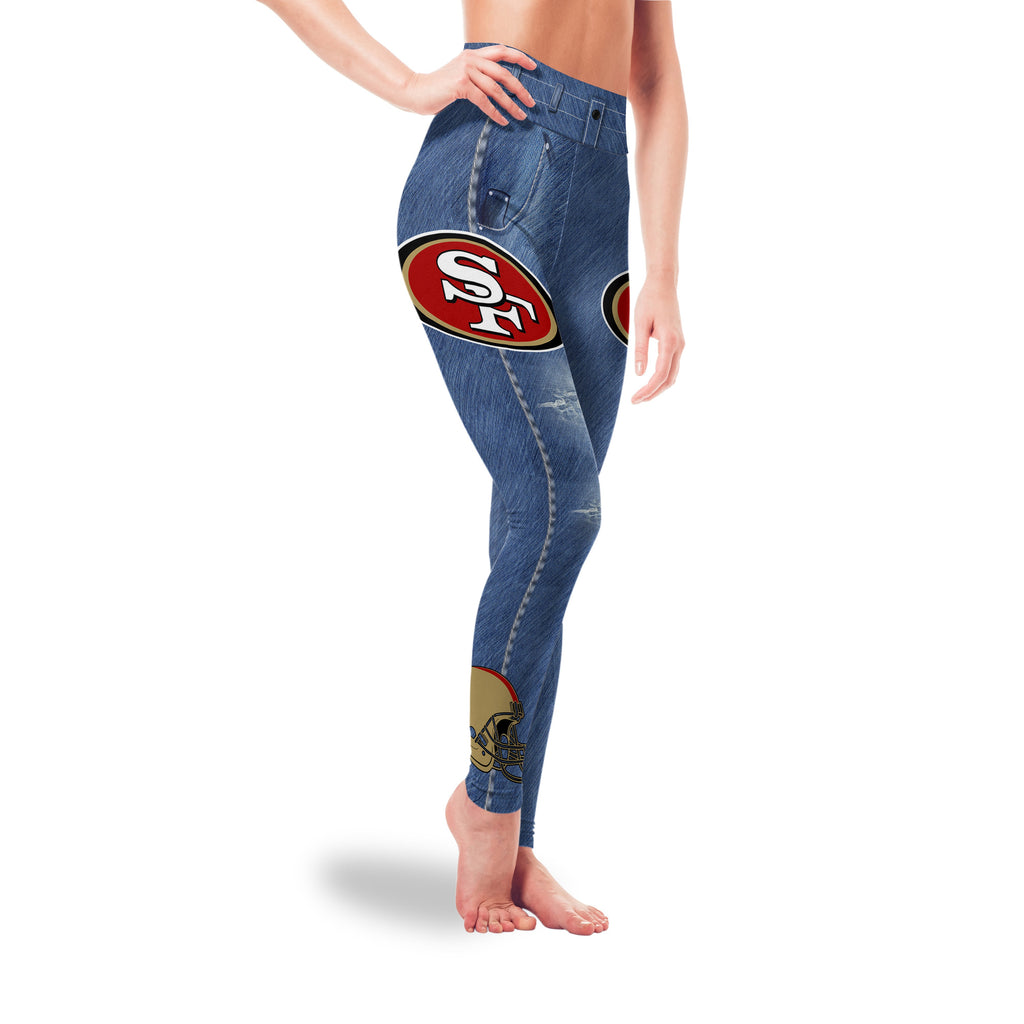 Amazing Blue Jeans San Francisco 49ers Leggings – Best Funny Store