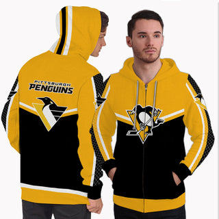Fashion Gorgeous Fitting Pittsburgh Penguins Zip Hoodie