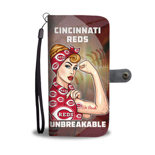 Beautiful Girl Unbreakable Go Cincinnati Reds Wallet Phone Case