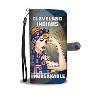 Beautiful Girl Unbreakable Go Cleveland Indians Wallet Phone Case