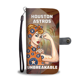 Beautiful Girl Unbreakable Go Houston Astros Wallet Phone Case