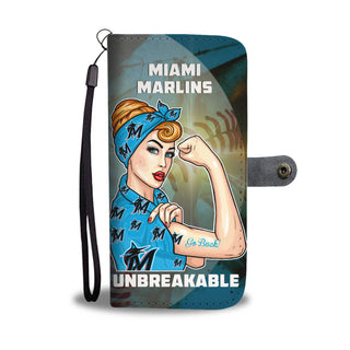 Beautiful Girl Unbreakable Go Miami Marlins Wallet Phone Case