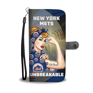 Beautiful Girl Unbreakable Go New York Mets Wallet Phone Case