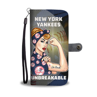 Beautiful Girl Unbreakable Go New York Yankees Wallet Phone Case