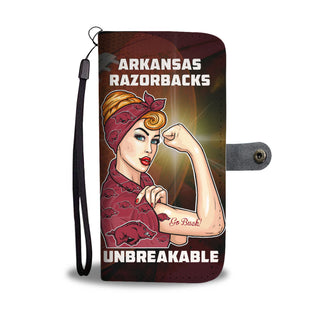 Beautiful Girl Unbreakable Go Arkansas Razorbacks Wallet Phone Case